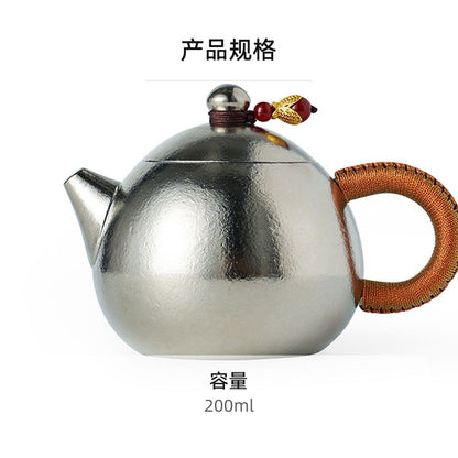 200ml Pure Titanium Xi Shi Teapot Chinese Gongfu Tea Pot Lightweight Durable