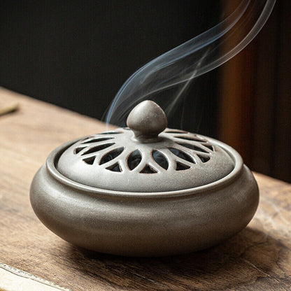 Chinese Incense Burner Ceramic Incense Bowl Indoor Buddhist Home Decor Tearoom