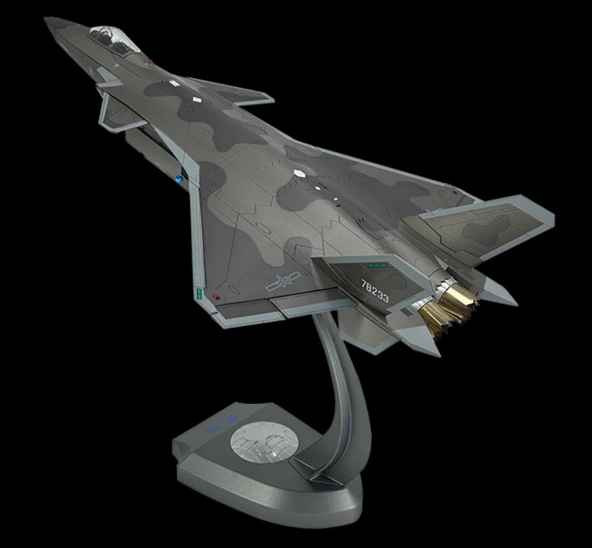 59CM 1:35 Chinese J-20 Stealth Fighter Jet Plane Diecast Military Aircraft Model