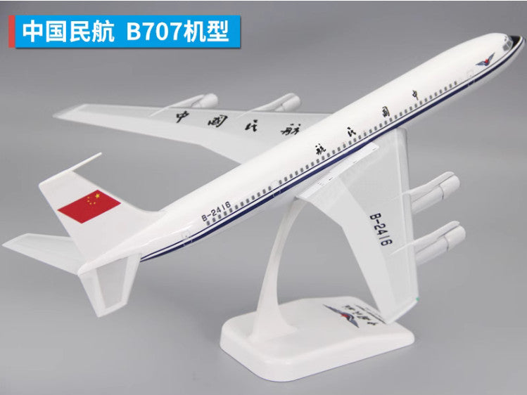 32CM 1:150 Risesoon CAAC BOEING 707 Passenger Airplane ABS Plastic Plane Model