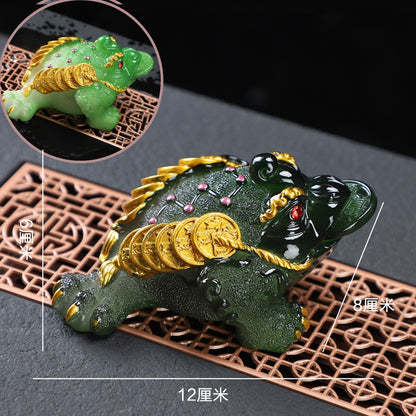 Color Changing Tea Pet Golden Toad Attracting Wealth Tea Play Tea Accessories