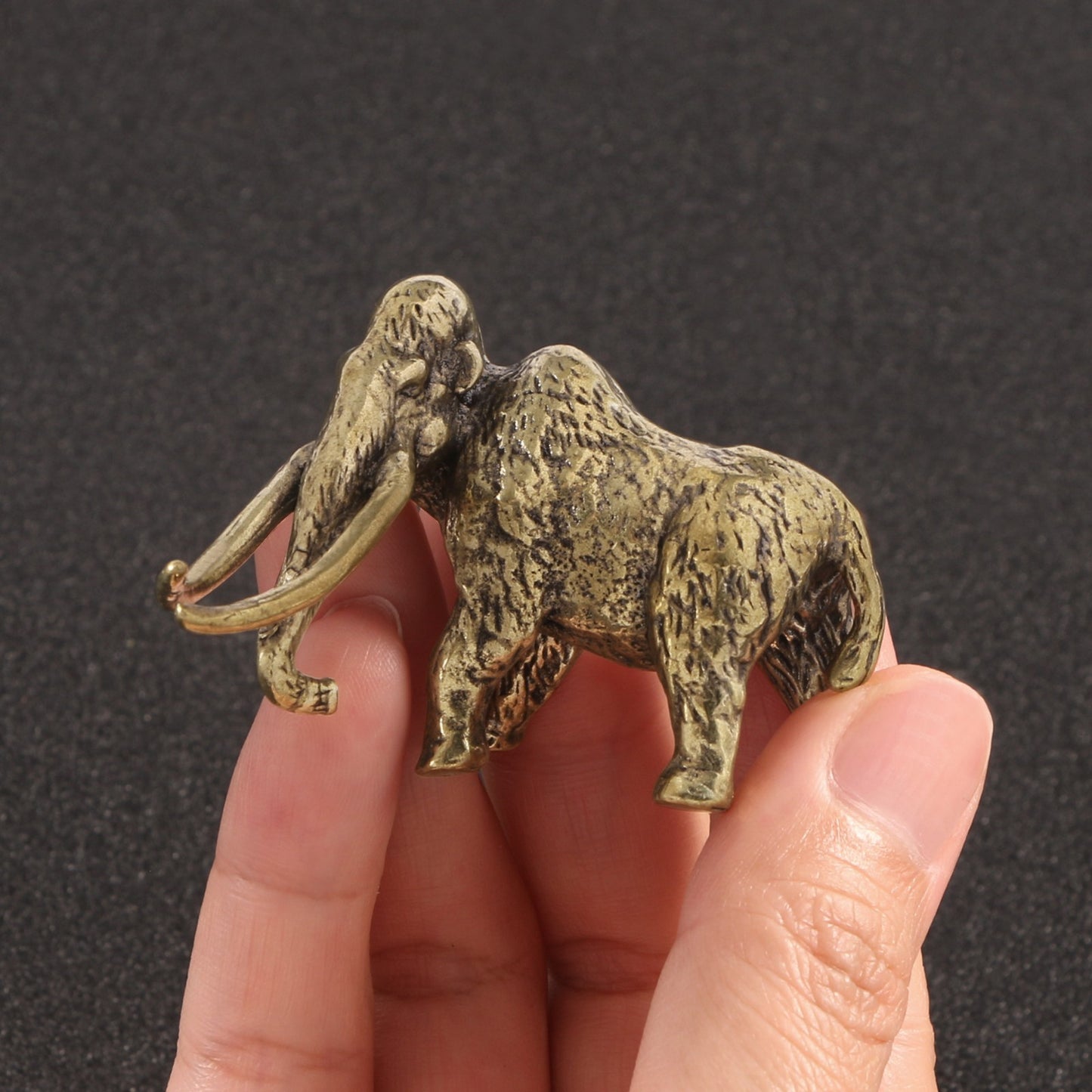 Solid Bronze Mammoth Long Toothed Elephant Statue Tea Pet Home Lucky Ornament