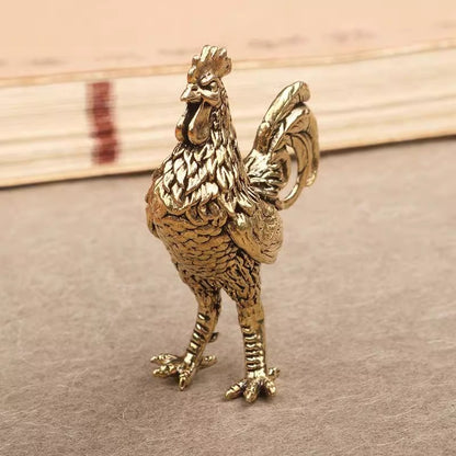 1Pc Brass Rooster Town House Mascot Tea Ceremony Tea Pet Decoration Ornament