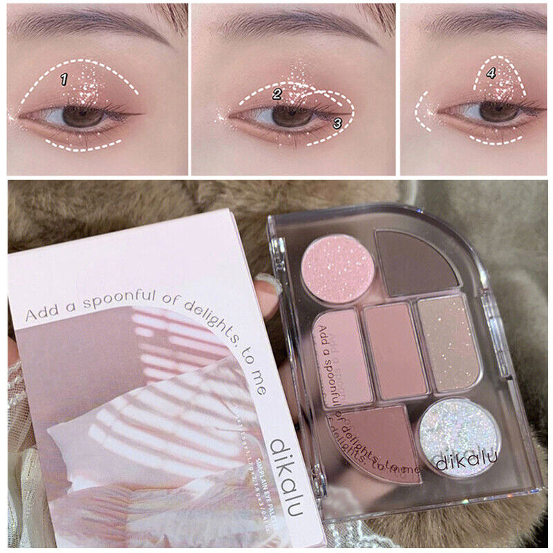 Milk Tea Seven Color Shimmer Matte Eyeshadow Palette Eye Matte Lasting Shadow ⊰
