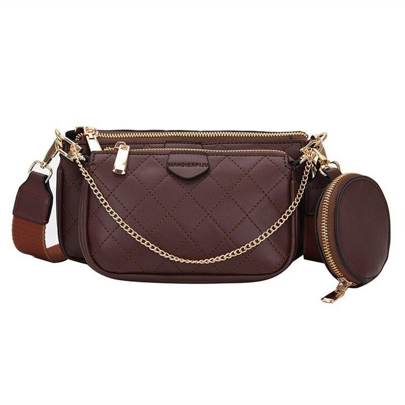 Leather Crossbody Bag Set Women Bags Chain Shoulder Bags Messenger Bags