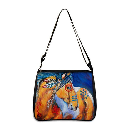 Horse Print Handbag Canvas Shoulder Bag Messenger Bags Travel Crossbody Nylon
