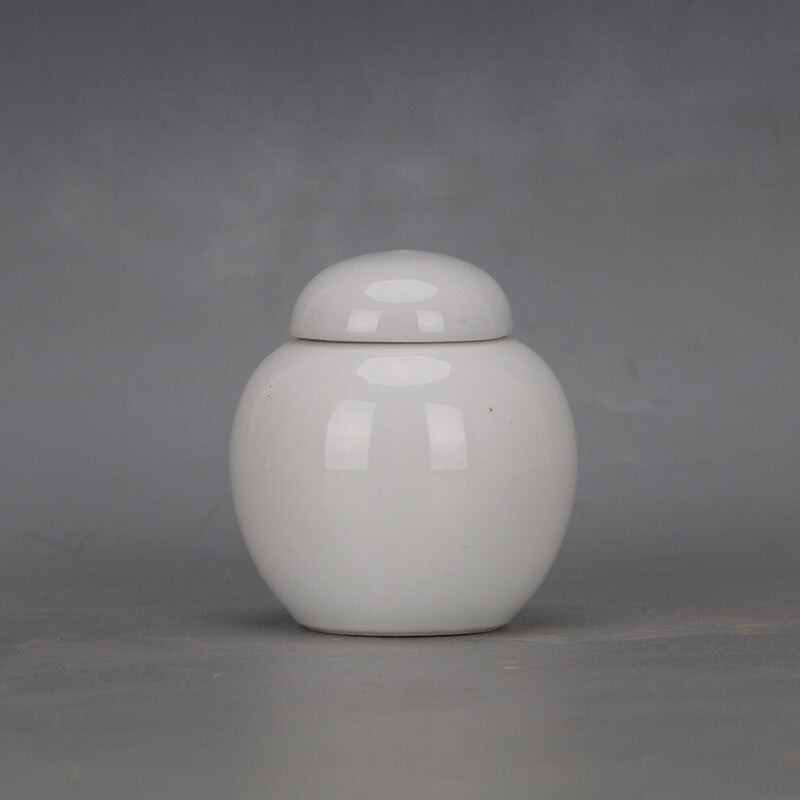 3.7" Collect Chinese Porcelain White Glaze Tea-leaves Pot