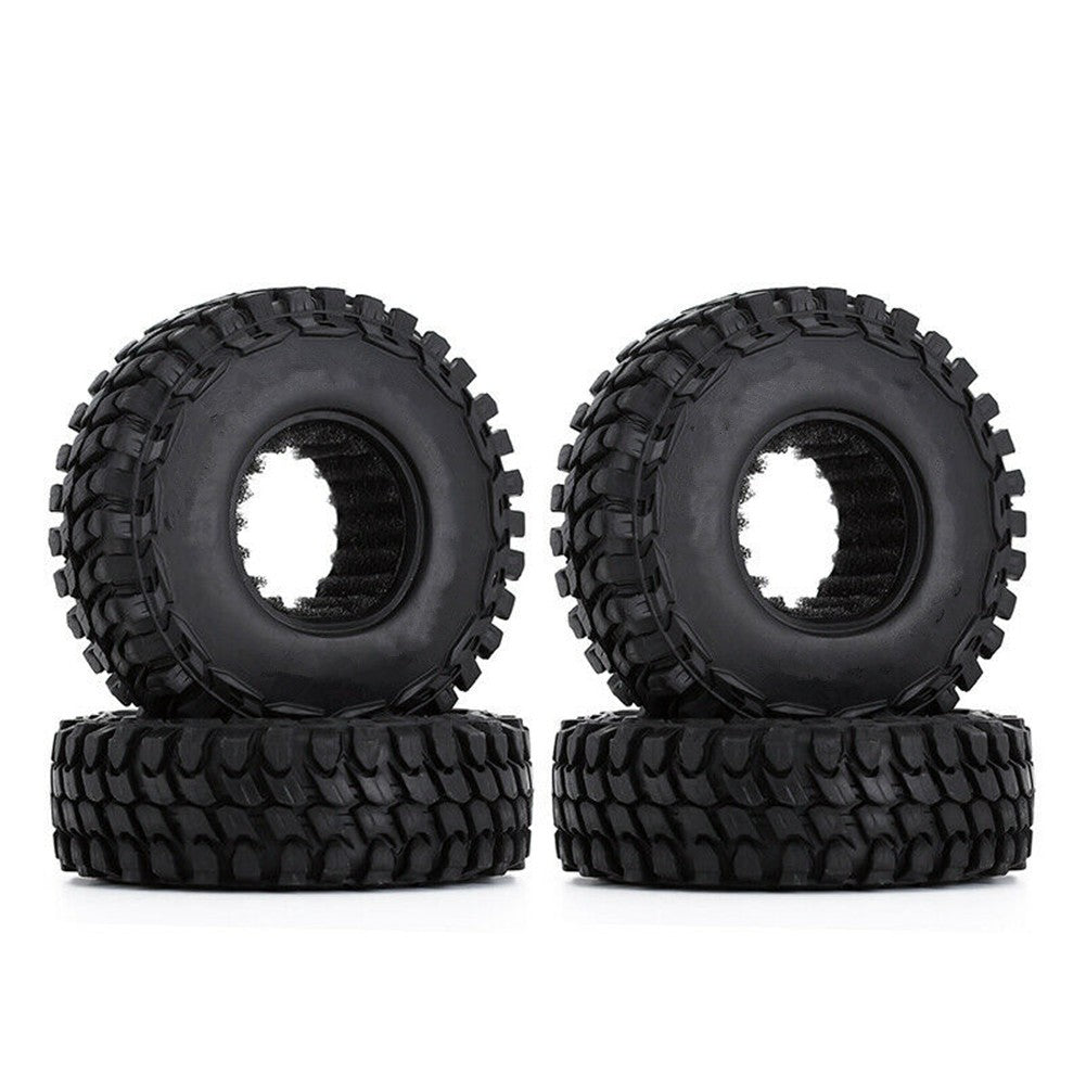 4Pack 1.0" Rubber Wheel Tires Tyres For Axial SCX24 Gladiator C10 1/24 RC Car