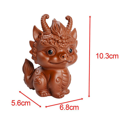 Miniature Dragon Statue Mini Tea Pet Ornament Chinese Tea Decoration for