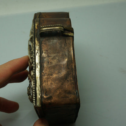 New Buddhism Nepal Handmade Retro Brass Box Wipe Buddha Statue Pendant