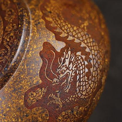 14 Infuser Holes Handmade Tea Pot Real Yixing Zisha Duan Clay Dragon Carved Pots