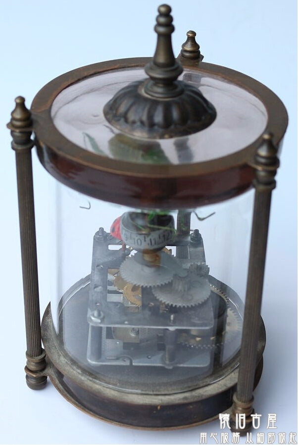Available handmade antique mechanical clock locust pointer bronze statue watches
