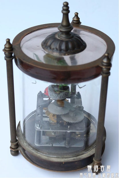 Available handmade antique mechanical clock locust pointer bronze statue watches