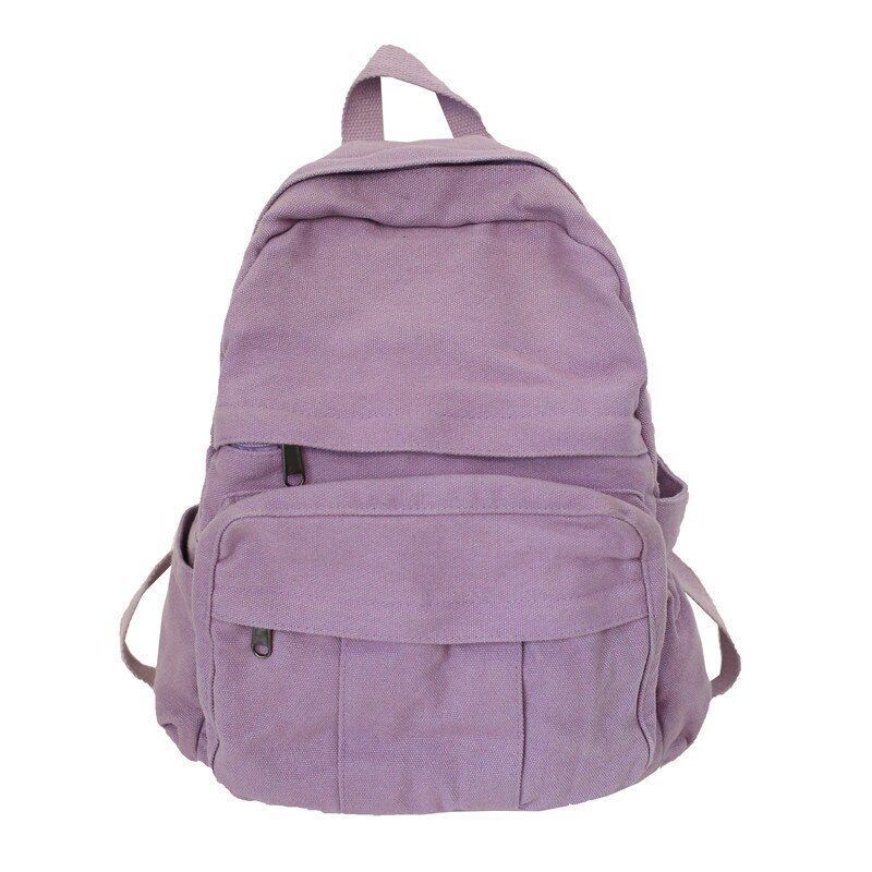 Women Backpack Large Canvas Student School Bag - Thumbnail 5