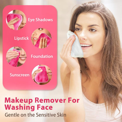 Makeup Remover Cloth,Ultra Soft and Reusable Microfiber (6 in x 6 in)