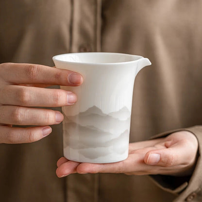 Jade Porcelain Mountain White Fair Cup Chinese Cha Hai Tea Sea Teacup Teaware