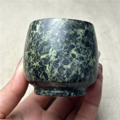 Natural Tibetan Medicinal Stone Jade Cup Strong Magnetic Handmade Drinking Cup
