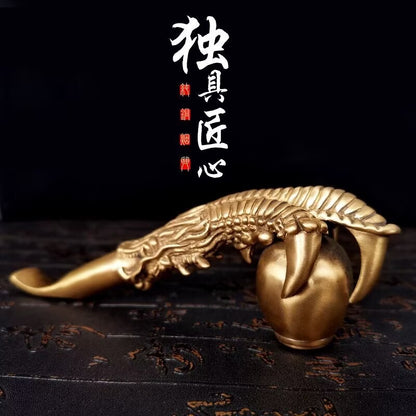 5.9" New Pure Copper Handmade Dry Pipe Dragon Claw Art Removable Cleaning Filter