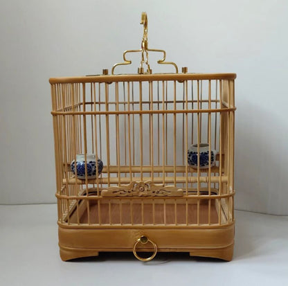 Exquisite Handmade Chinese Bamboo Wood Bird Cage Birdcage