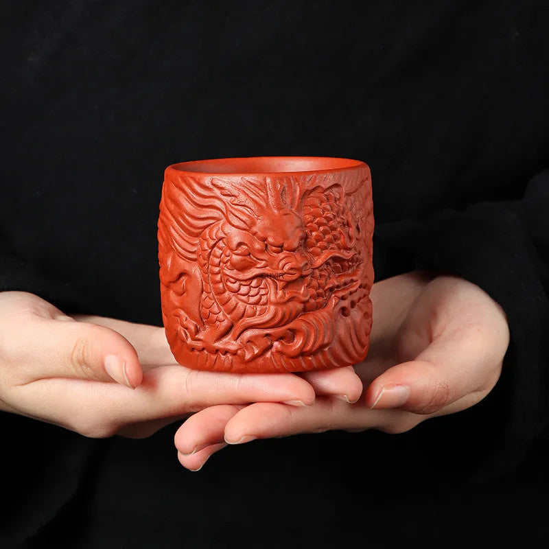 Purple Clay Dragon Phoenix Master Cup Kung Fu Tea-tasting Cup Household Tea Cup