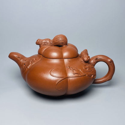 Vintage Chinese Yixing Purple Clay Teapot Zisha Ceramic Squirrel Teaware Collect