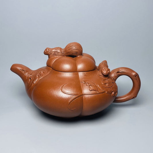 Vintage Chinese Yixing Purple Clay Teapot Zisha Ceramic Squirrel Teaware Collect