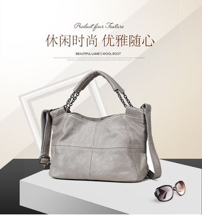 Natural Cow Leather Messenger Bags Chain Shoulder Small Genuine Leather Handbags
