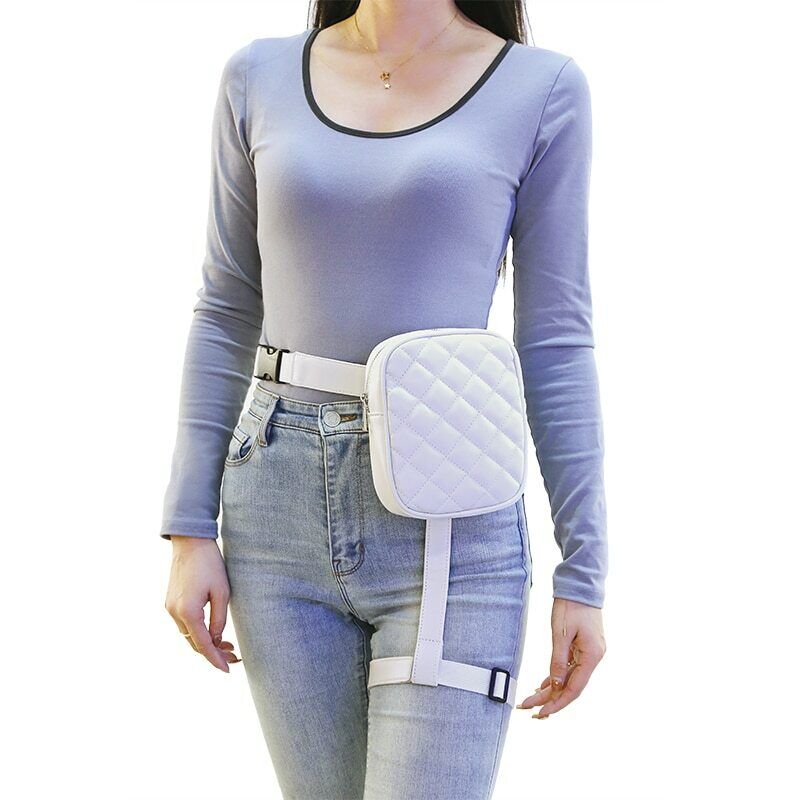 Fashion Women Waist Leg Belt Leather Cool Girl Bag Fanny Pack For Outdoor