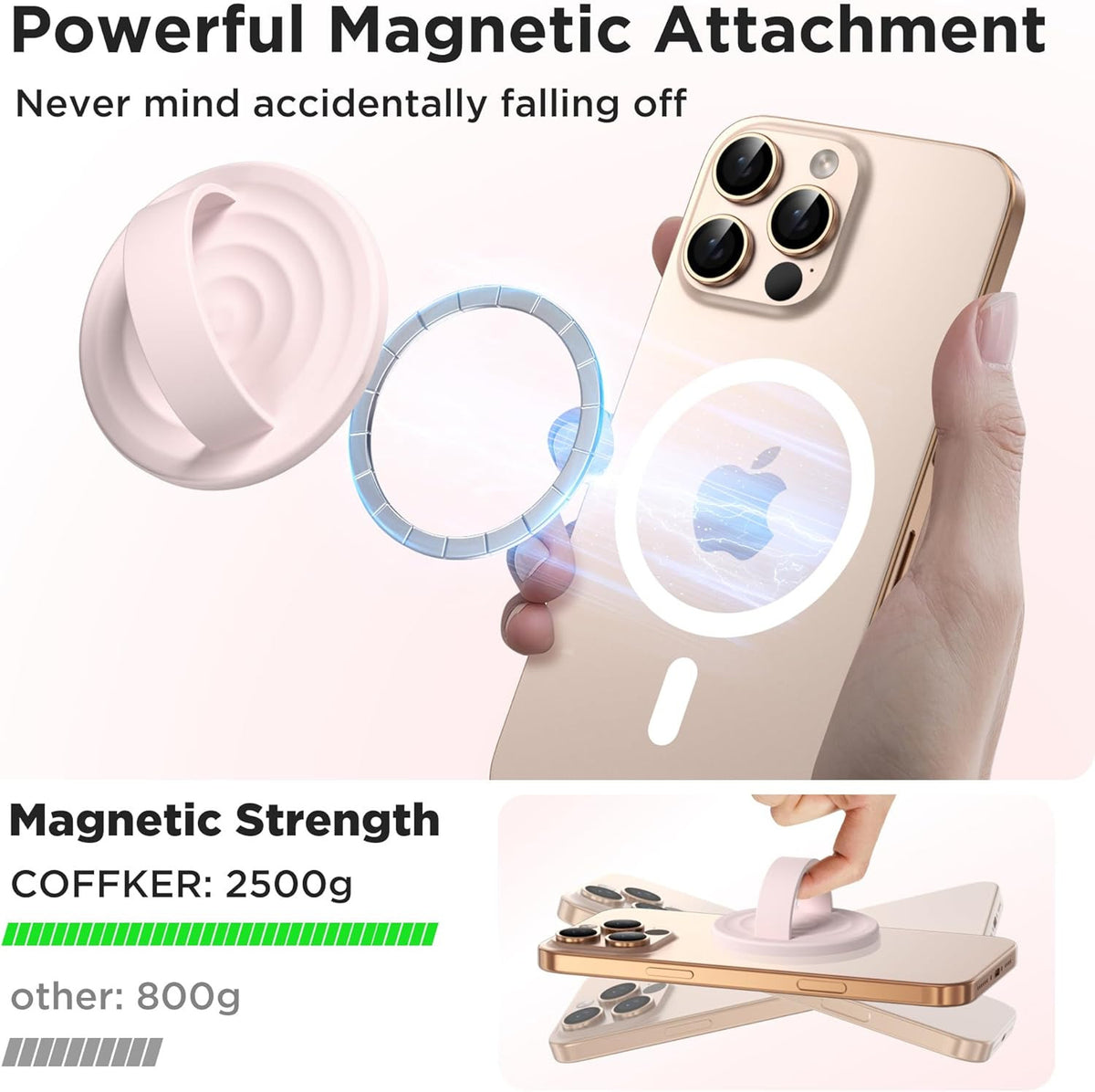 Magnetic Phone Grip Ring Holder, Liquid Silicone Magnet Cell Phone Grip Finger L
