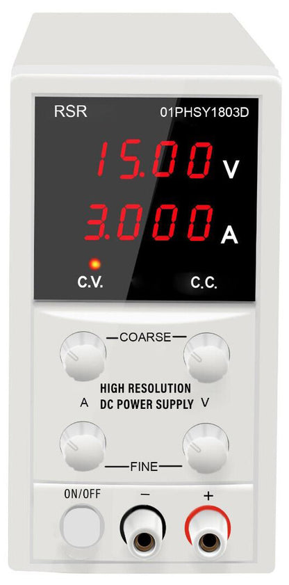 0-18V DC, 0-3A Variable DC Power Supply with LCD Displays, Coarse & Fine Adjust