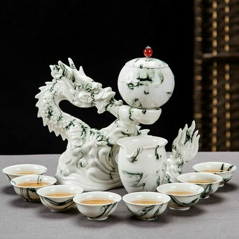 Creative Porcelain Chinese Tea Set 8 Cups Dragon Teapot Teaware Set Kung Fu Set