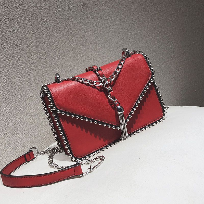 2 Layers Fringe Tassel Synthetic Leather Handbag Vintage Shoulder Bag 17*14*6 CM