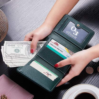 Short Thin Section Tri-fold Money Clip Small Wallet Coin Purse Linen Cotton 1 PC
