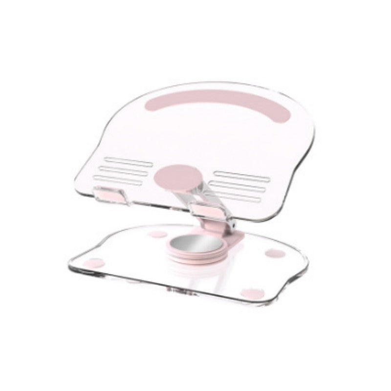 Acrylic Tablet Stand Desktop Foldable Holder 360° Rotation Base Clear Bracket mq