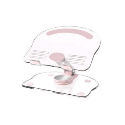 Acrylic Tablet Stand Desktop Foldable Holder 360° Rotation Base Clear Bracket mq