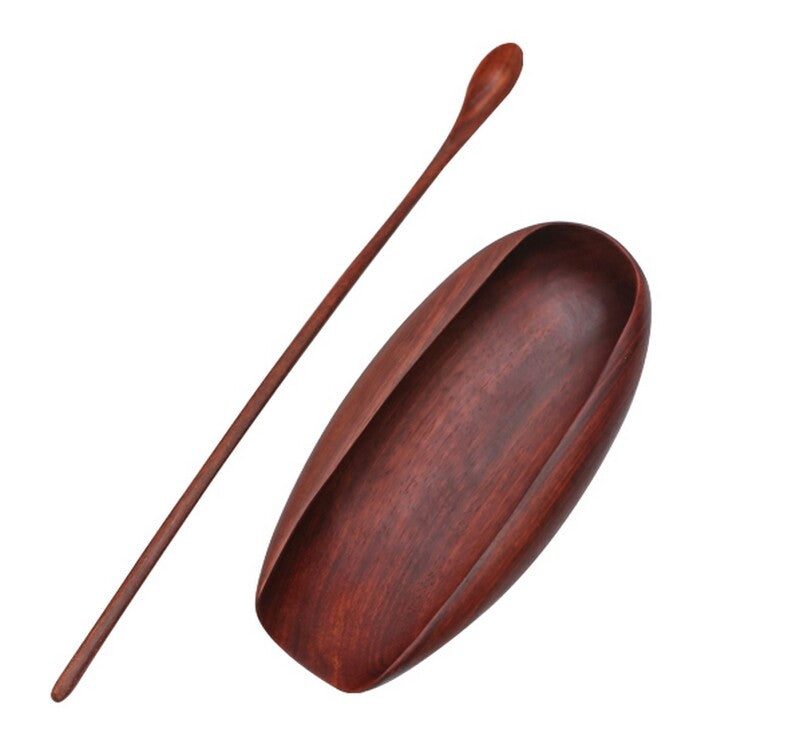 Chinese Rosewood Carved Spoon Wood Shovel Tea Coffee Powder Scoop Tool Zen
