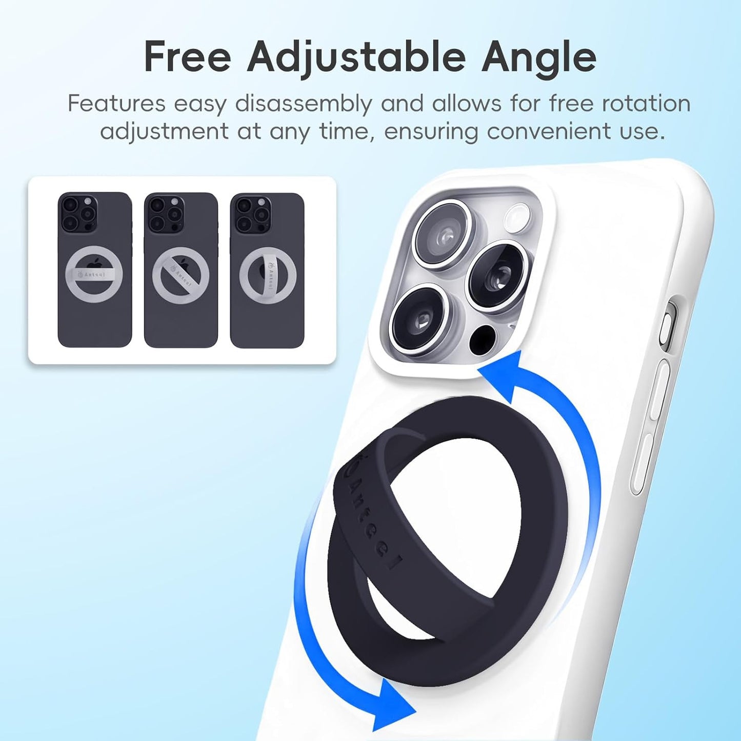 Magnetic Silicone Ring Grip Phone Holder, Strong Magnetic Attraction, Comfy and