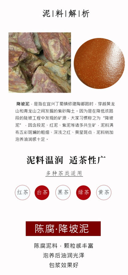 200cc chinese Yixing Handmade Zisha teapot JiangPoNi YiPian Wa Gongfu Tea Pot