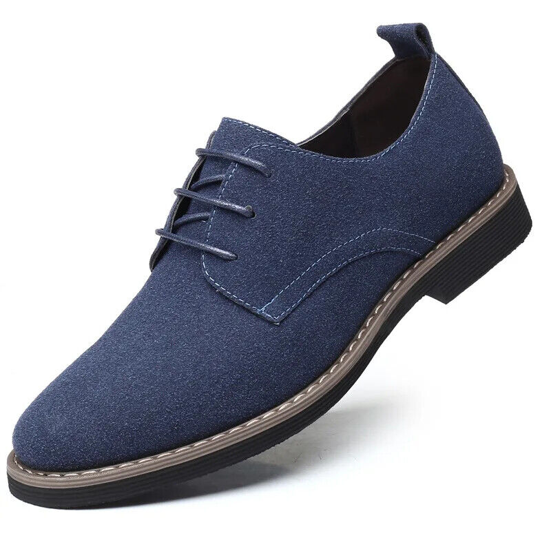 Men Suede Shoes Blue Shoes Men Flats Men Sneakers Casual Men Shoes