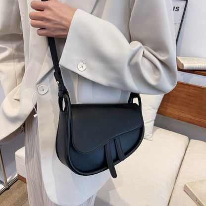Mini Leather Flap Crossbody Bag Spring Handbag Solid Color Shoulder Bags Purses