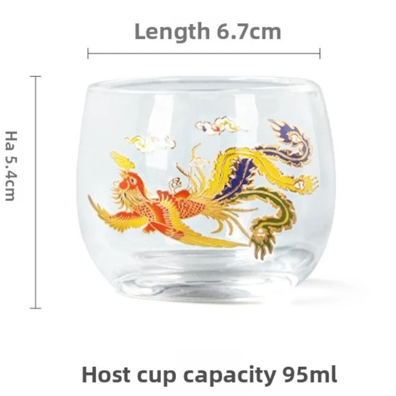 95ml Exquisite Glass Change Color Kung Fu Tea Cup Household Hand-drawn Guest Cup
