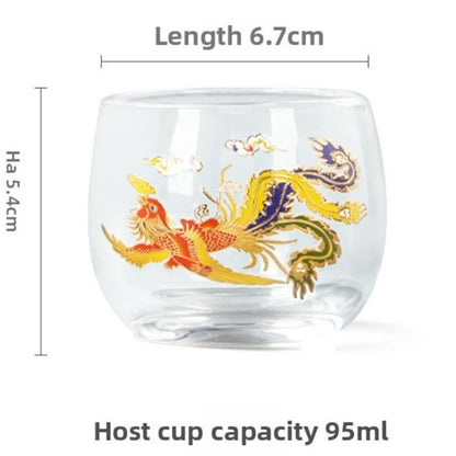 95ml Exquisite Glass Change Color Kung Fu Tea Cup Household Hand-drawn Guest Cup