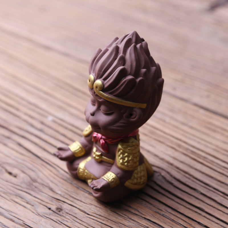 Praying Monkey Statue Yixing Zisha Tea Pet Handmade Ornament Home Decoration New