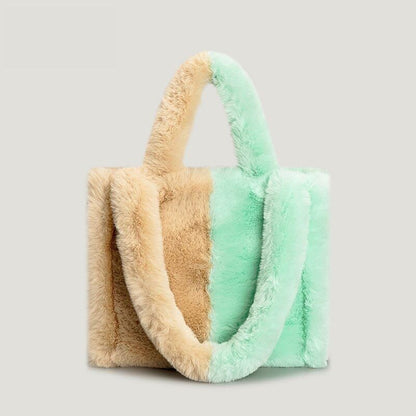 Women's Bag Fur Lady Shoulder Handbag Plush Warm Winter Bags Women
