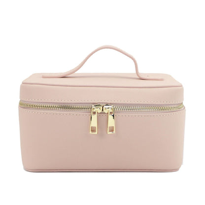 Leather Travel Case Bag Portable Hanging Makeup Organizer Cosmetic Bag For Women