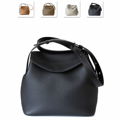 Real Leather Flap Bucket Shoulder Bag Purse Fashion Handbag Crossbody Work Bag