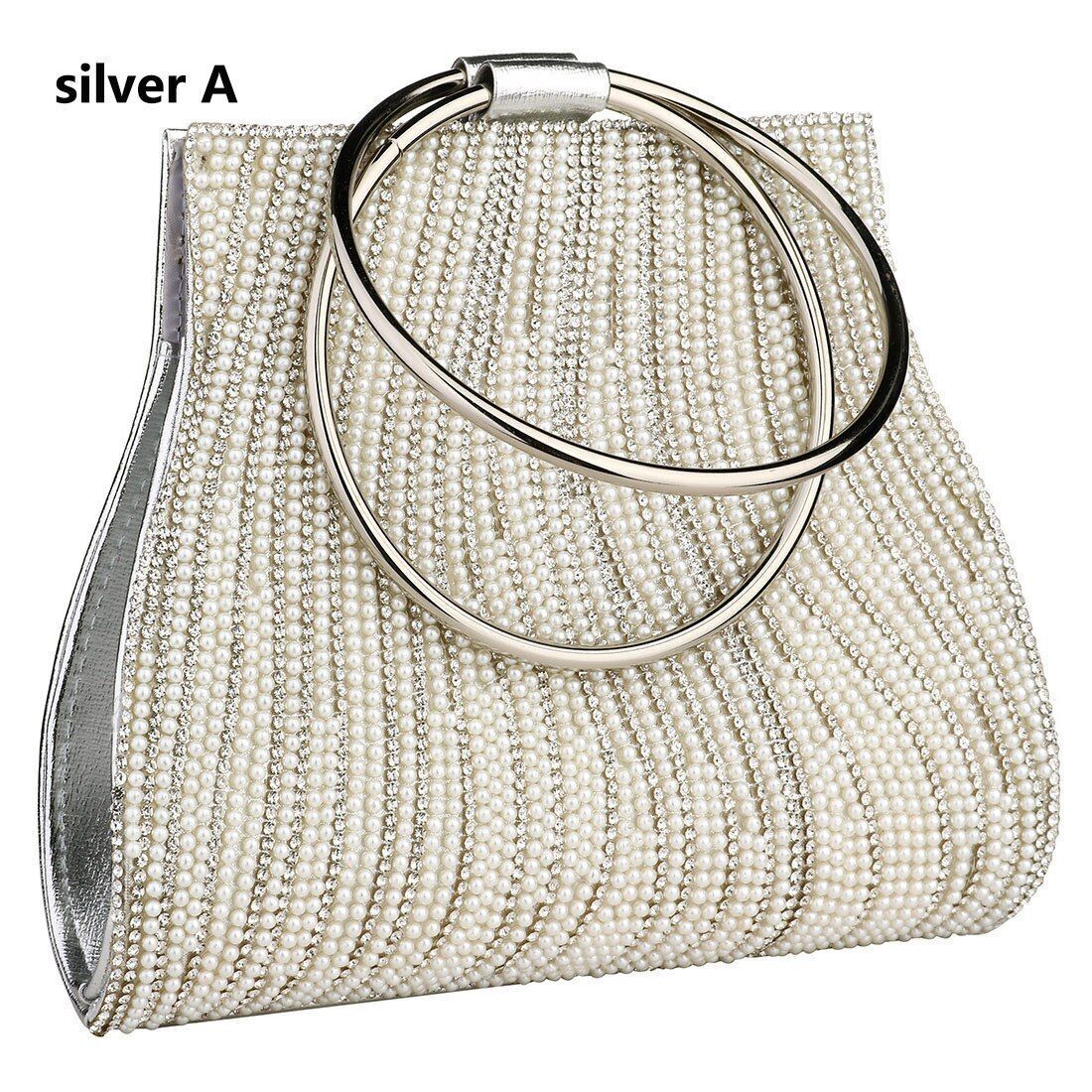 Evening Bag Diamond Rhinestone Clutch Silver Purse Handbags Clutches 9*9*13 CM