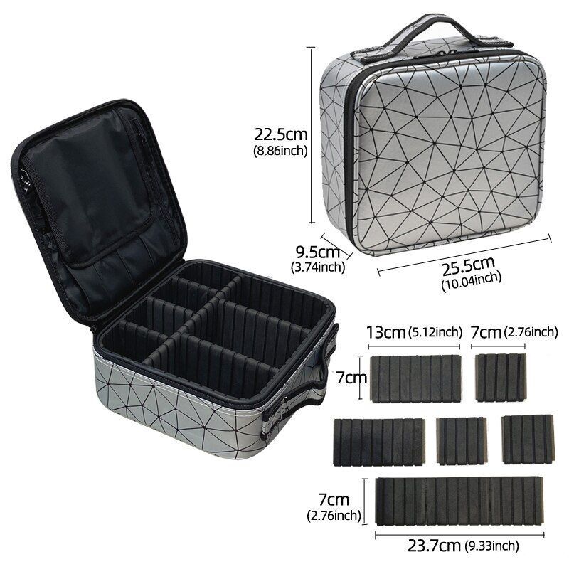 Pattern Cosmetic Bag Partition Multi Functional Traveling Storage Makeup Cases