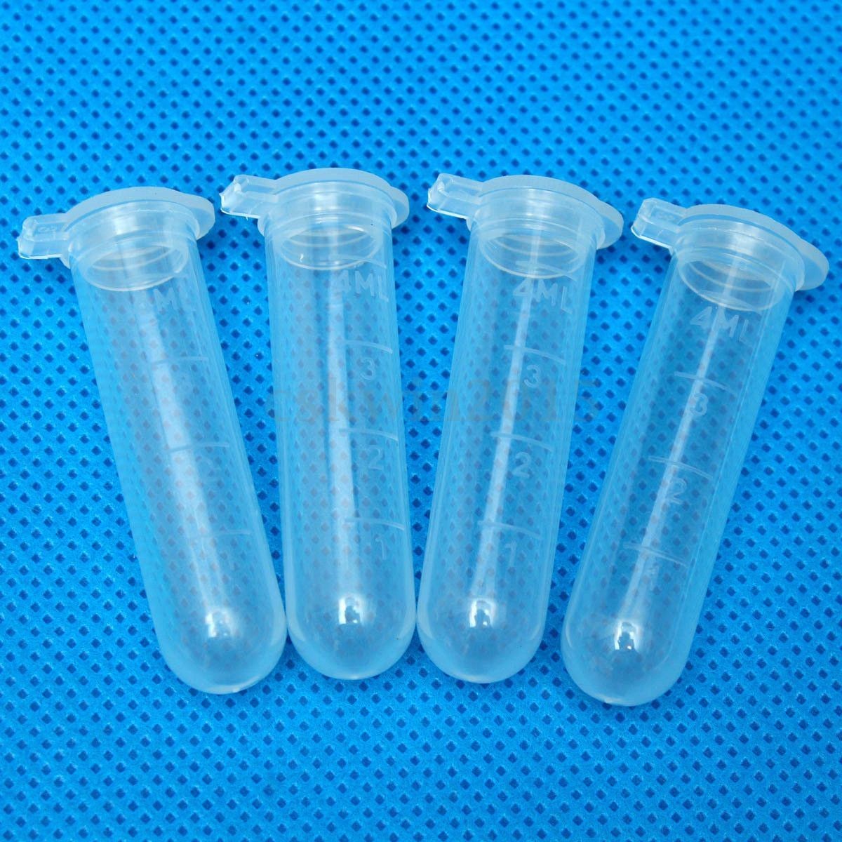 50x 5ml Plastic Centrifuge Lab Test Tube Vial Sample Container Bottle with Cap F