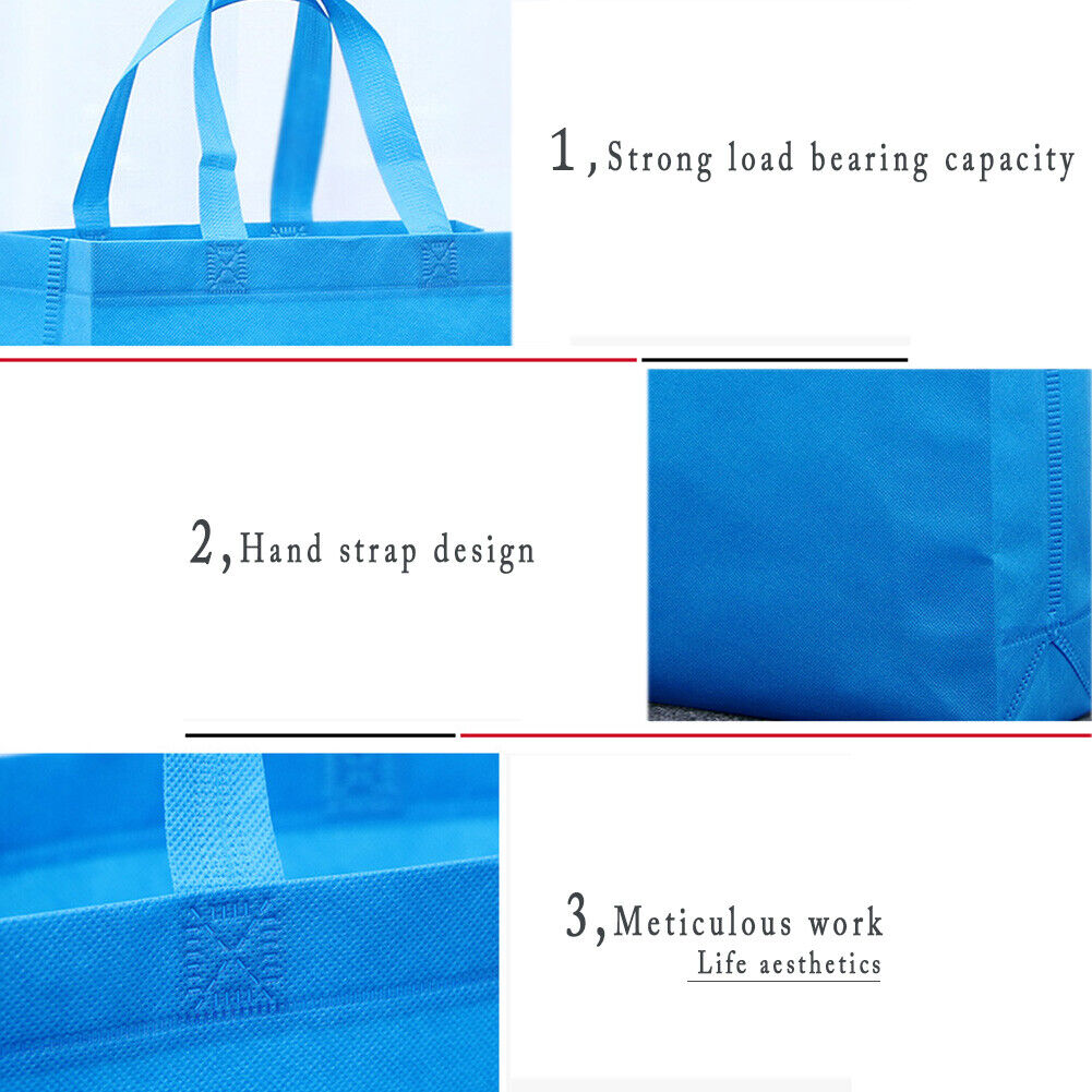 Solid Color Reusable Shopping Bags Large Folding Totes Convenient Grocery Bags